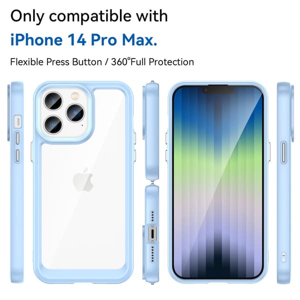 Hybrid Edge Skal iPhone 14 Pro Max Ljusblå