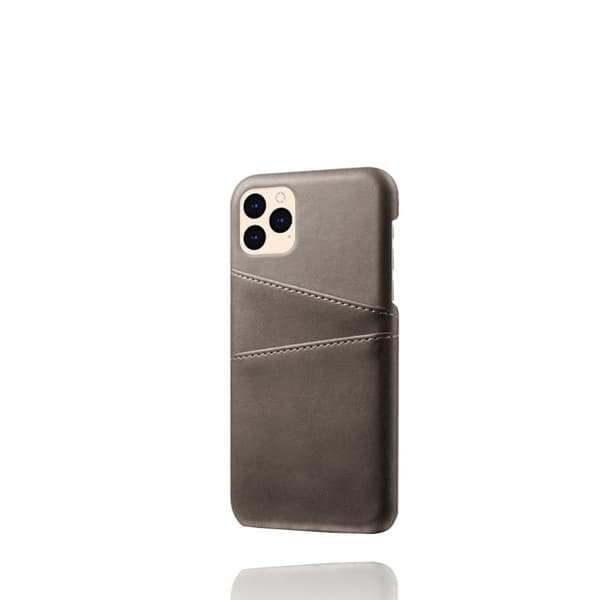 Lædercover med kortholder til iPhone 12/12 Pro Grå
