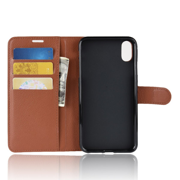 Mobilcover Læder iPhone XS Max Brun