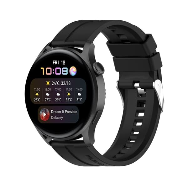 Silikoniranneke Huawei Watch 3/3 Pro Musta