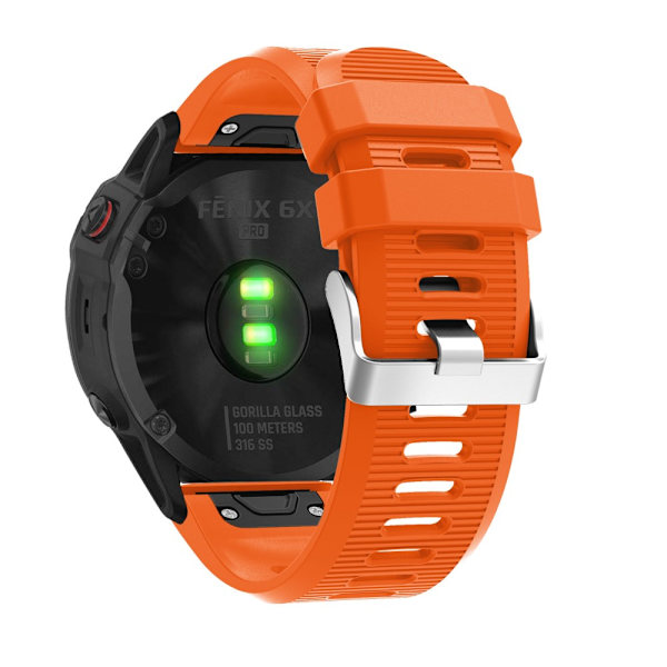 Silikoniranneke Garmin Fenix 6X/6X Pro/7X Oranssi