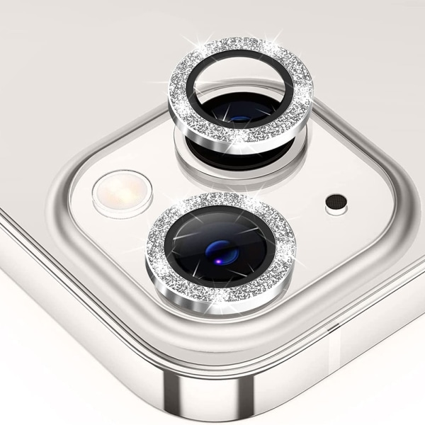 Hat Prince Glitter Lens Cover iPhone 14/14 Plus Sølv