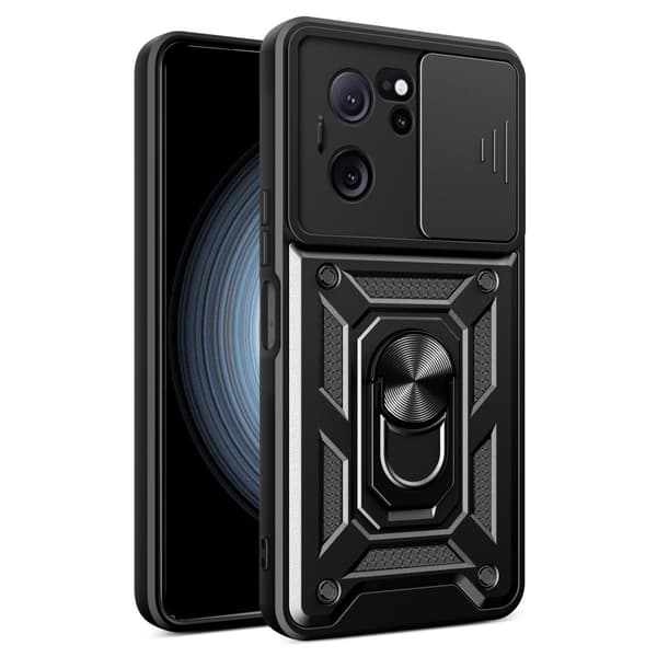 Hybridskal Xiaomi 13T Pro Ring + Kamerabeskyttelse Sort