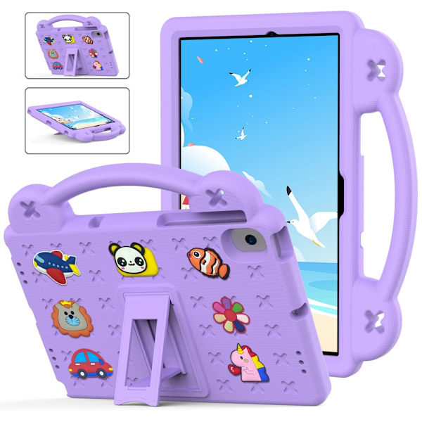 Kestävä EVA-kuori Samsung Galaxy Tab A8 10.5 -jalustalla, lila