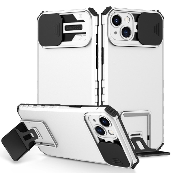 Kickstand Skal iPhone 14 Plus Kameraskydd Vit