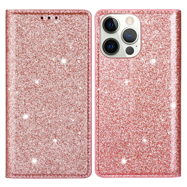 Glitter Wallet Case iPhone 13 Pro Rose Gold
