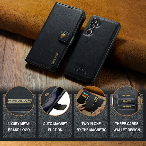 DG.MING 2-in-1 Magnet Wallet Samsung Galaxy S23 FE Black