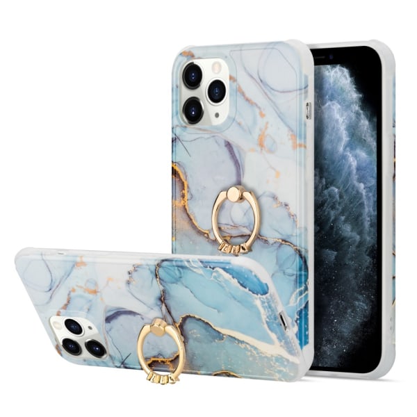 Skal Med Ringhållare iPhone 13 Pro Max Marmor Blå