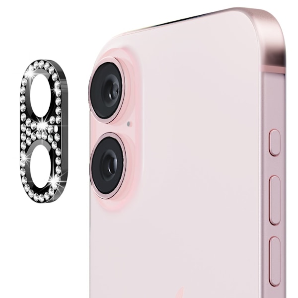 Hat Prince Glitter Kamerabeskyttelse iPhone 16 Plus Sort