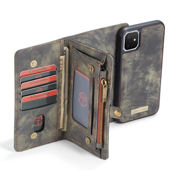 CaseMe Lompakkokotelo Multi-Slot iPhone 11 Harmaa