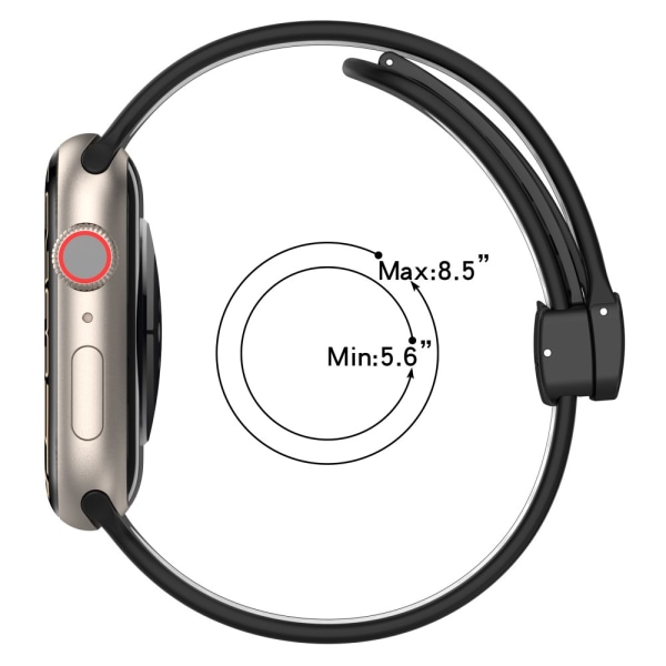 Silikonarmband Sport Apple Watch 45mm Series 9 Svart/Vit