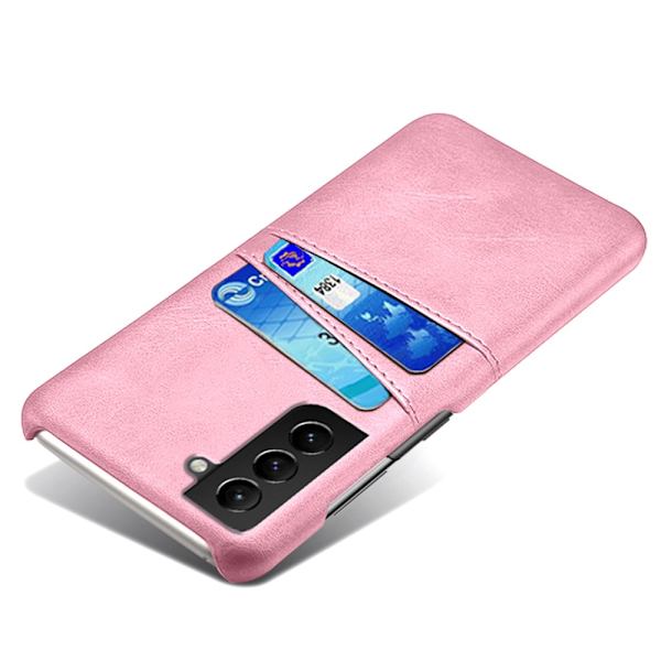 Nahkainen korttikotelo Samsung Galaxy S21 FE, vaaleanpunainen