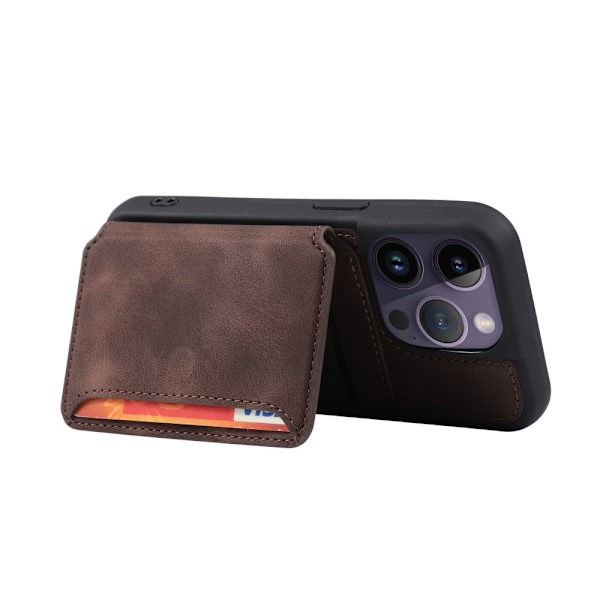 Multi-Slot Skal RFID-beskyttelse iPhone 15 Pro Max Brun