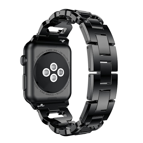 Rhinestone Metal Rem til Apple Watch 42/44/45/49 mm Sort