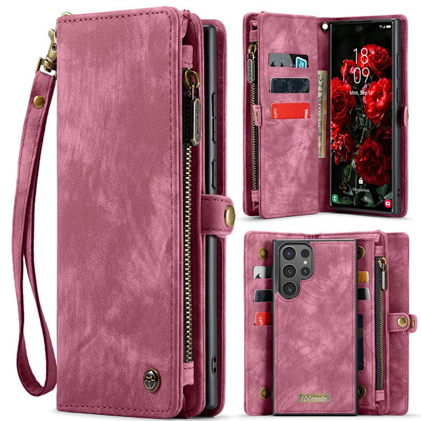 CaseMe Multi-Slot 2 i 1 Pungetui Galaxy S25 Ultra Rød