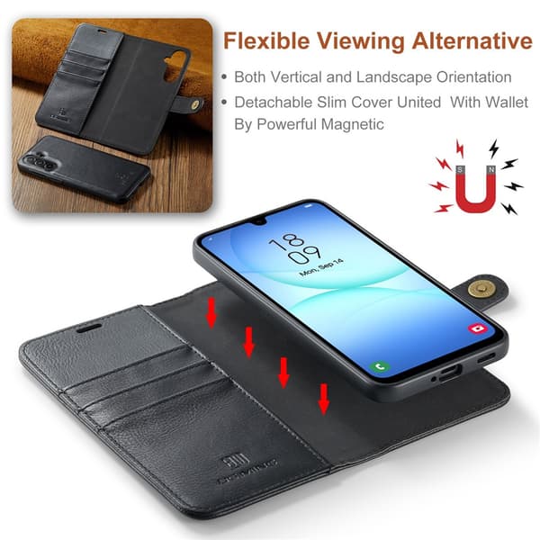 DG.MING 2-in-1 Magnet Wallet Samsung Galaxy A17 Black