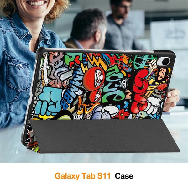 Samsung Galaxy Tab S11 Kotelo Tri-fold Graffiti