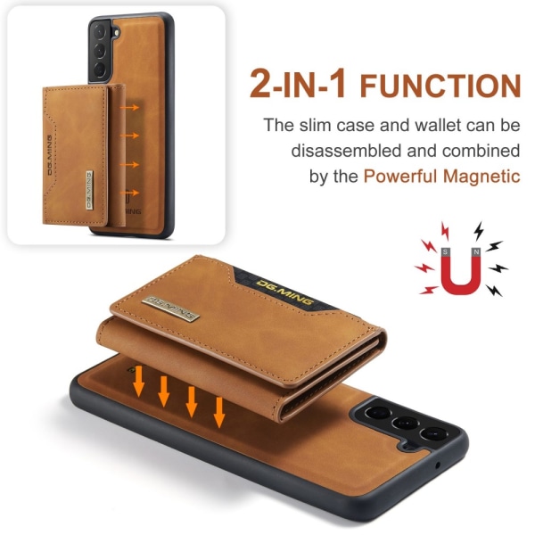 DG.MING 2 in 1 Magnetic Card Slot Case Samsung Galaxy S23 Cognac