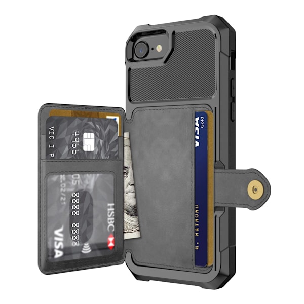 Multi-Slot Skal iPhone 7/8/SE Sort