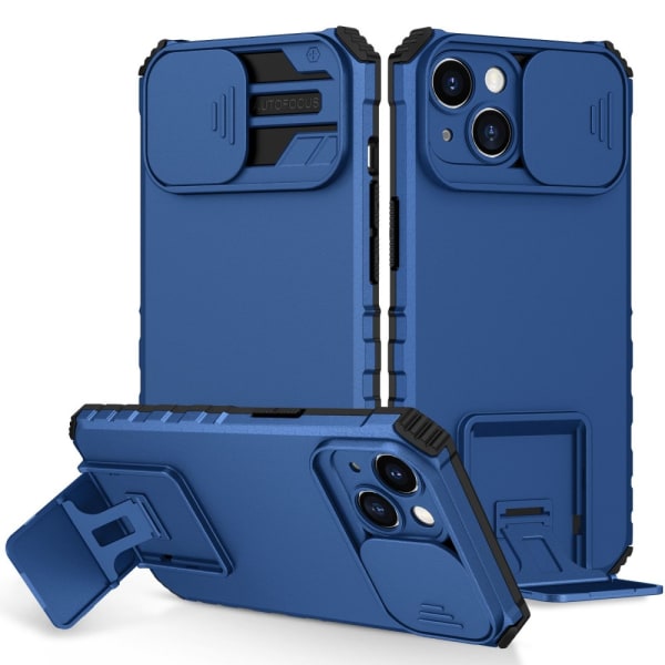 Kickstand Skal iPhone 14 Kameraskydd Blå