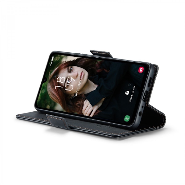 CaseMe Slim Pungetui RFID-beskyttelse Samsung Galaxy A15 Sort