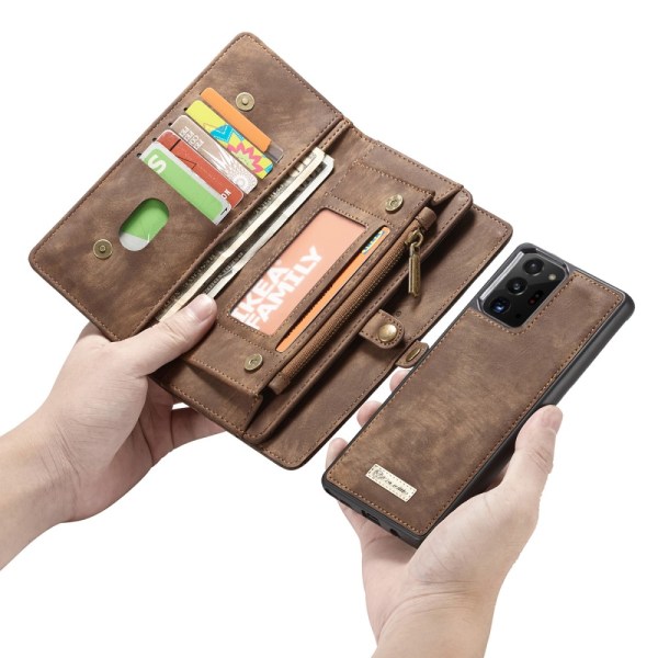 CaseMe-lompakkokotelo Multi-Slot Galaxy Note 20 Ultra Brown