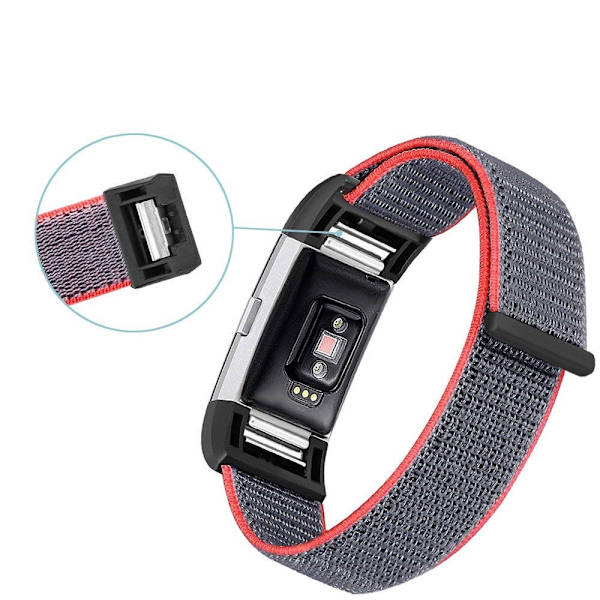 Fitbit Charge 3/4 punainen nylonranneke