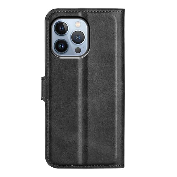 iPhone 14 Pro Wallet Läder Svart