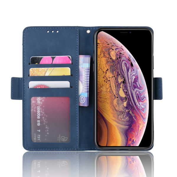 Monikäyttöinen lompakkokotelo iPhone 11 Prolle, sininen