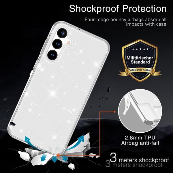 Samsung Galaxy A36 Cover Glitter Transparent