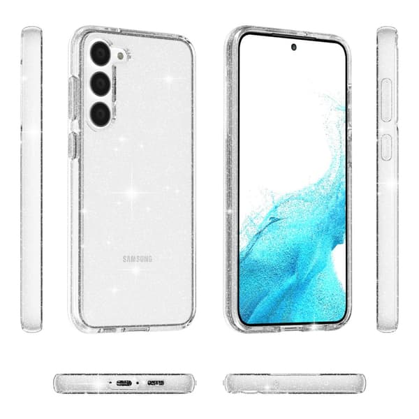 Samsung Galaxy S23 Plus Kuori Glitter Läpinäkyvä