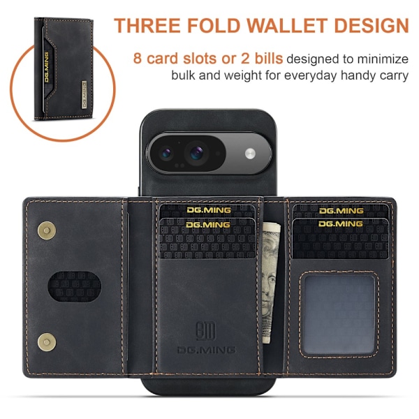 DG.MING Magnetic Card Slot Case Google Pixel 9 Black