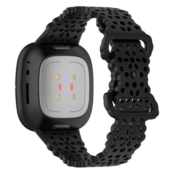 Flower Silikonarmband Fitbit Versa 3/Sense Svart