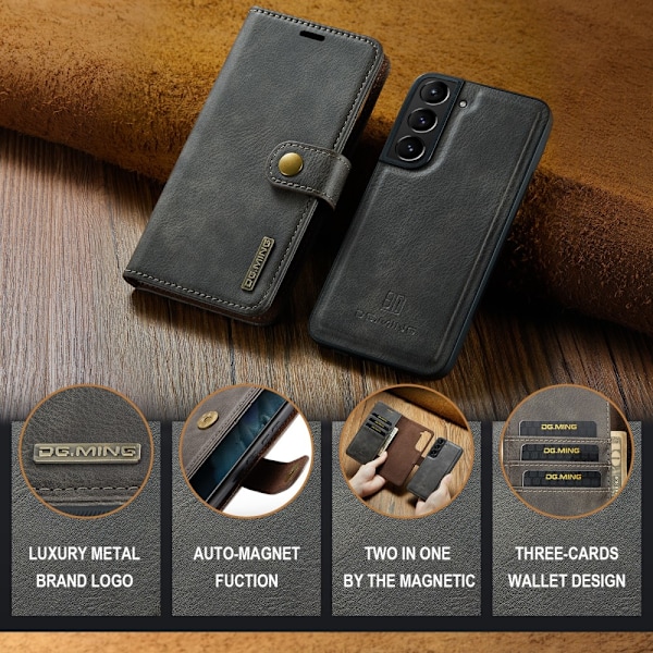 DG.MING 2-in-1 Magnet Wallet Samsung Galaxy S24 Brown