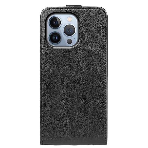 Læder Flip Cover iPhone 14 Pro Max Sort