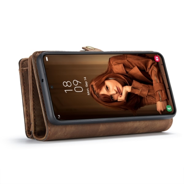 CaseMe Multi-Slot 2 i 1 Wallet Case Galaxy S22 Plus Brun