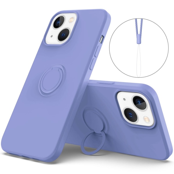 iPhone 14 -kuori sormustelineellä, violetti