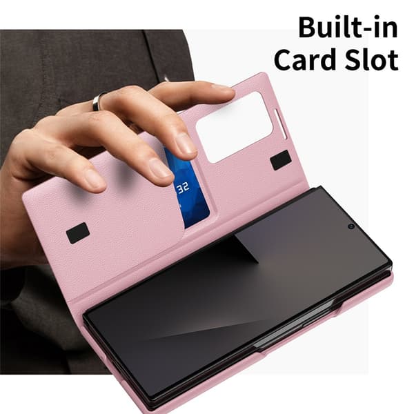 Läderfodral Smart View Samsung Galaxy Z Fold 7 Rosa
