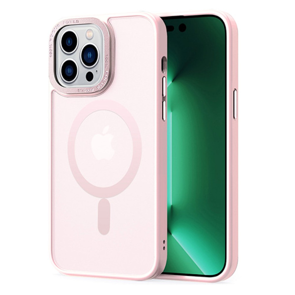Magneettinen MagSafe-kuori iPhone 15 Prolle, matta pinkki