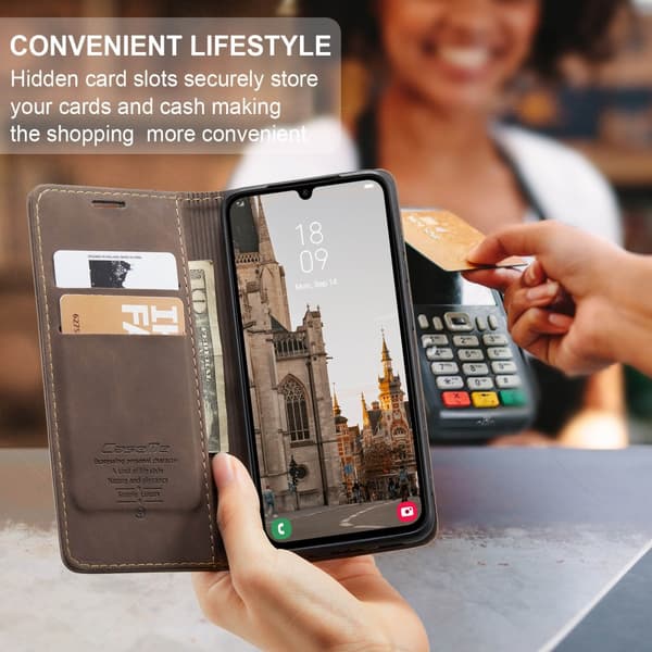 CaseMe Slim Plånboksfodral Samsung Galaxy A16 Brun