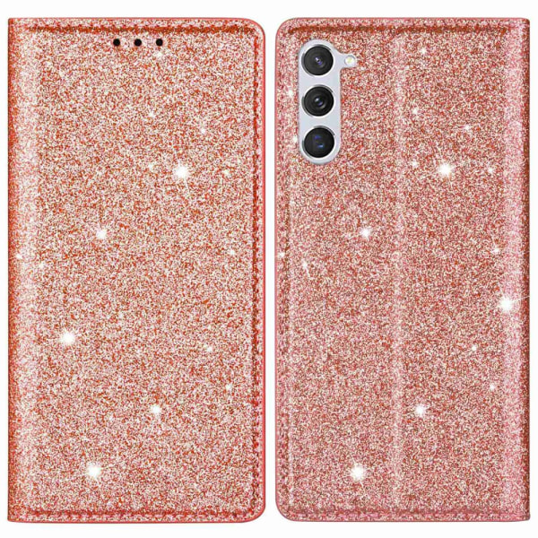 Glitter lompakkokotelo Samsung Galaxy S23 Rose Gold