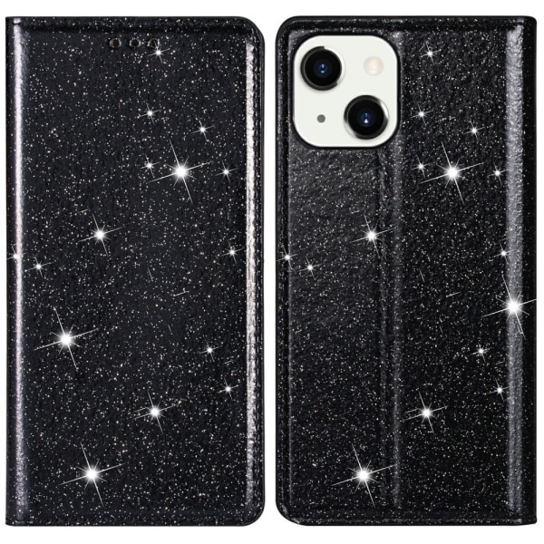 Glitter Wallet Case iPhone 13 Mini Sort