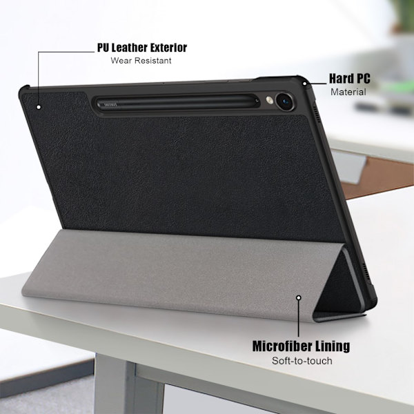 Samsung Galaxy Tab S9 -kotelo Tri-fold Musta