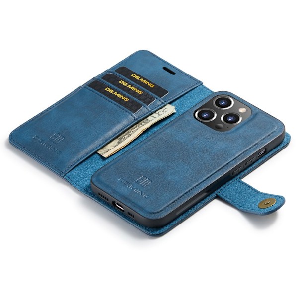 DG.MING 2-in-1 Magnet Wallet iPhone 16 Pro Max Blue