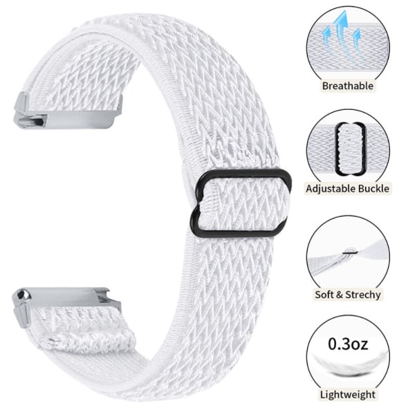 Vävd Nylonarmband Fitbit Versa/Versa 2 Vit