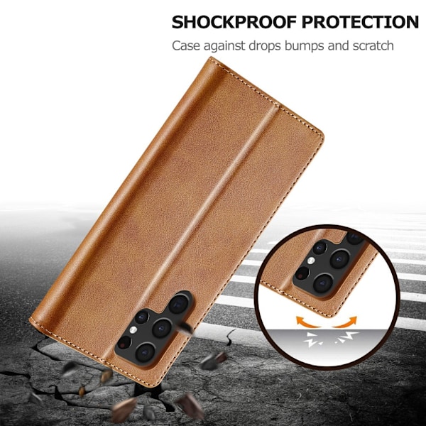 LC.IMEEKE Lompakkokotelo Samsung Galaxy S25 Ultra Cognac
