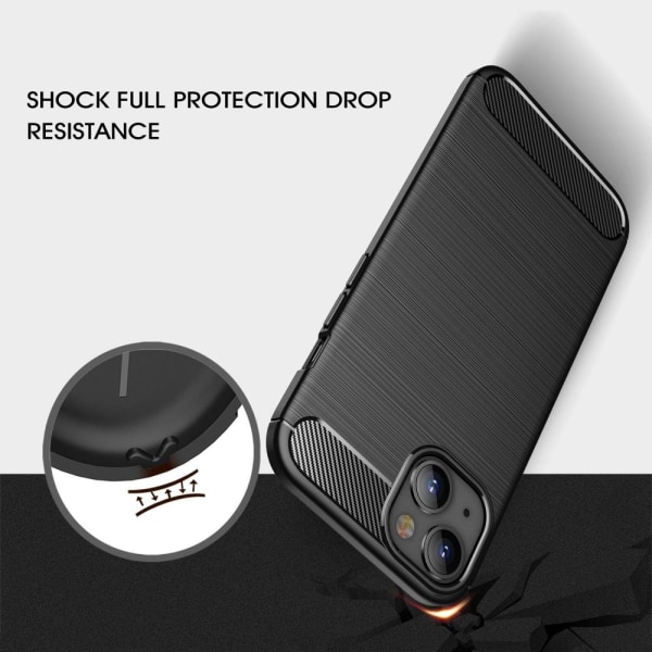 Carbon Shockproof TPU Case iPhone 14 Plus Black