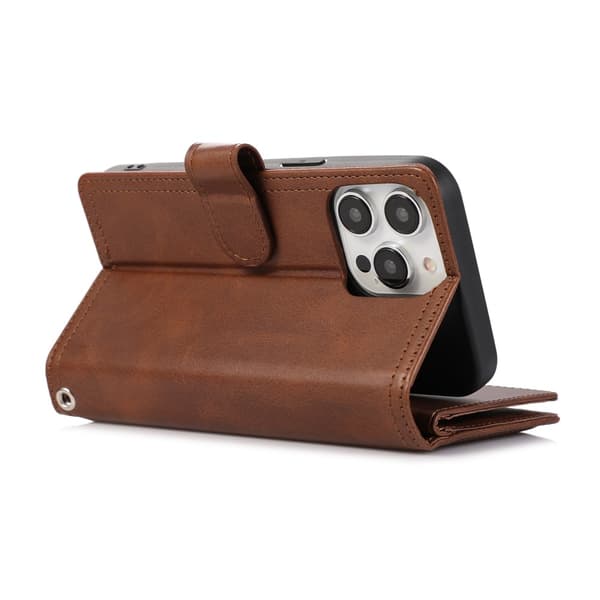 Plånboksfodral Multi-Slot iPhone 15 Pro Brun