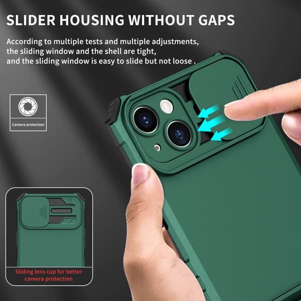 Kickstand-kuori iPhone 14 Plus - Kameransuojaus Vihreä