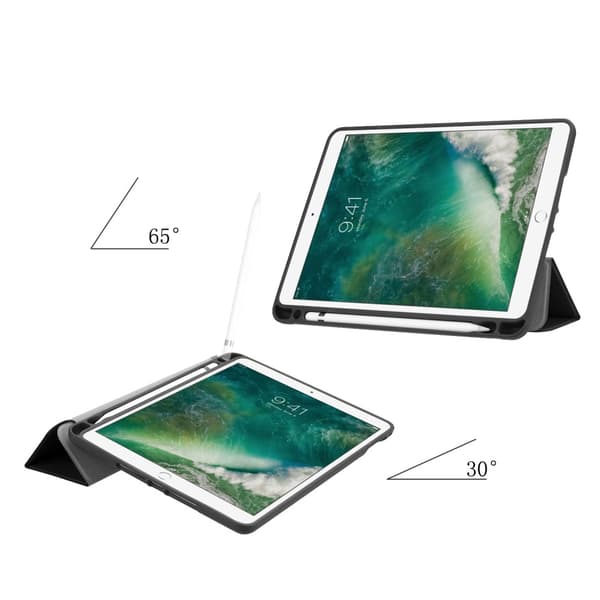 iPad 9.7 6. generation (2018) Etui Tri-Fold med blyantholder Sort